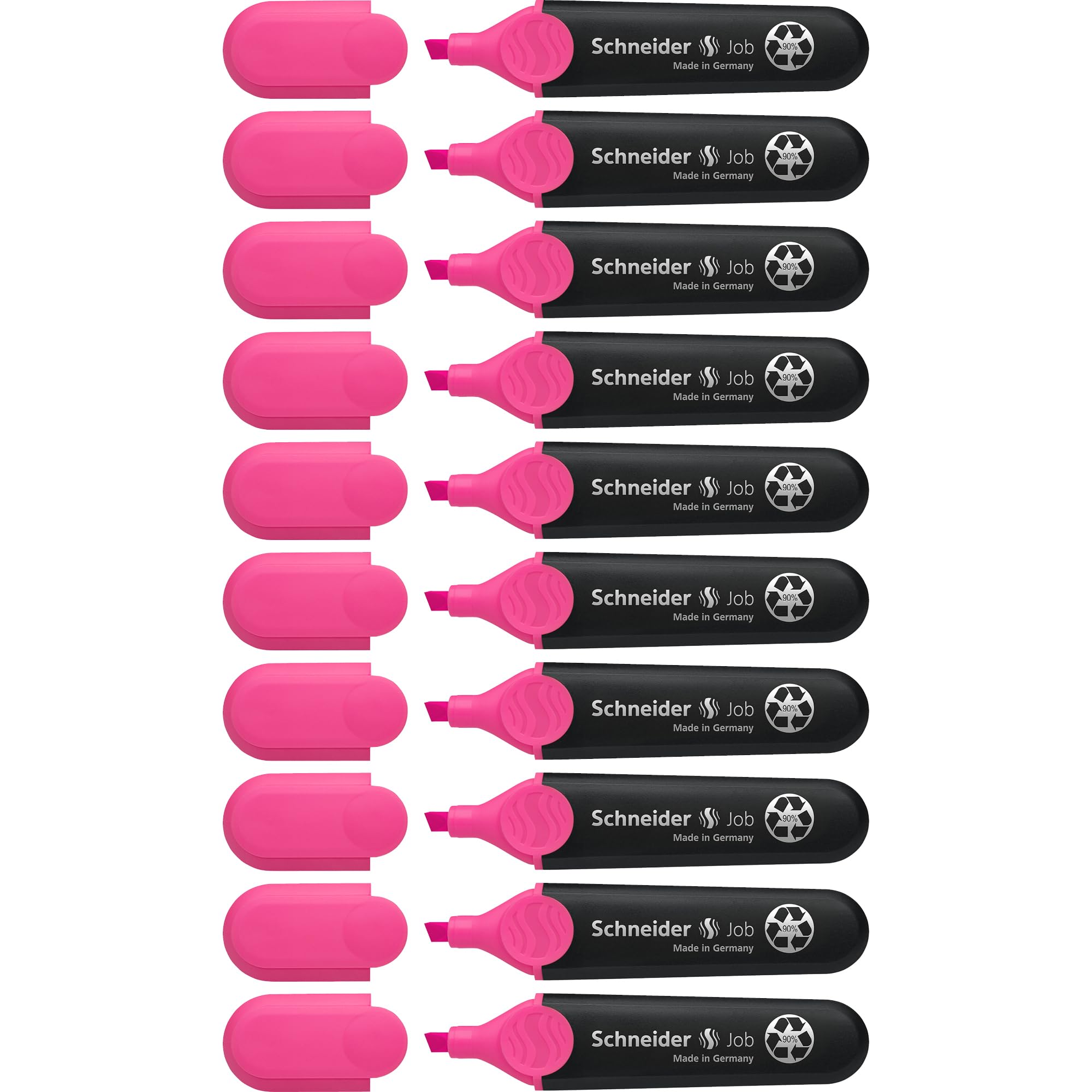 Schneider Job 150 Highlighter Refillable Non-Fading with Clip Pack of 10 Pink