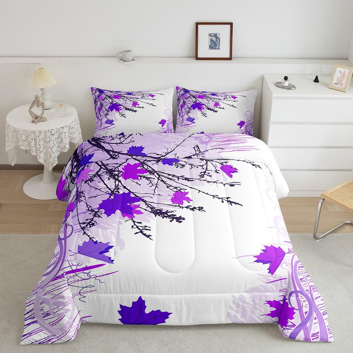 Erosebridal Fall Leaves Comforter Set King
