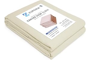 ZUPERIA Premium Canvas Drop Cloth 12Oz (Size 4 x 5 Feet - Pack of 1) -Water Resistant & Pure Cotton Painters Drop Cloth for Painting - All Purpose Thick Canvas tarp with Double Stitched Edges