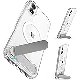 Niunisi for iPhone 16 6.1-Inch with Magnetic Rotable Slim Kickstand Compatible with MagSafe Crystal Clear Shockproof Protective Phone Cover 6.1" 2024, Clear