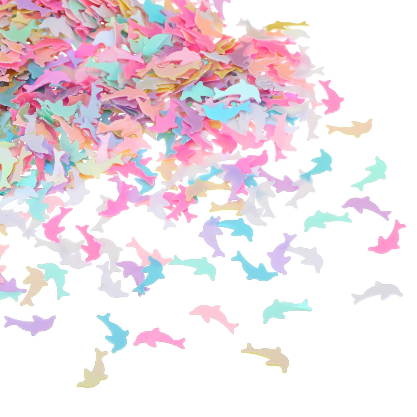 PATIKIL 30 Gram/1 Ounce Sequins and Spangles, 2Pcs Mixed Sequins for Crafts DIY Arts Wedding Celebration Supplies Greeting Card Decoration, Mix Colors, Dolphin