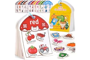 MUONE Montessori Busy Book Color Sorting Toys for Toddlers 2-4, Educational Preschool Learning Activities for Kids, Sensory Fine Motor Matching Games for 3 Year Old Boys Girls Gifts