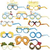 HOWAF Oktoberfest Paper Party Glasses, 26pcs Funny Photo Booth Props for Kids Adults, Bavarian German Beer Festival Fancy Dress Accessories, Oktoberfest Party Decorations Favors Supplies