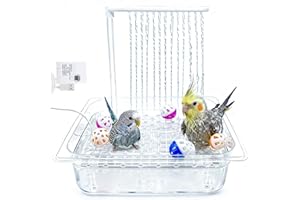 kathson Parrot Bathtub with Pump,Large Automatic Bird Bath Shower Fountain,Parakeet Bath Tub with USB Electric Water Cycle,Bathing Container for Cockatiel,Cockatoo,Lovebird,African Grey,Conure,Budgie