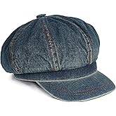 Slouchy Denim Newsboy Hats for Women, Baggy Jeans Baker Boy Flat Caps Slouchy Cabbie Hat