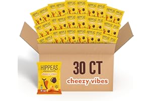 Hippeas Chickpea Puffs, Cheezy Vibes, 0.8 Ounce (Pack of 30), 3g Protein, 2g Fiber, Vegan, Gluten-Free, Crunchy, Plant Protein Snacks