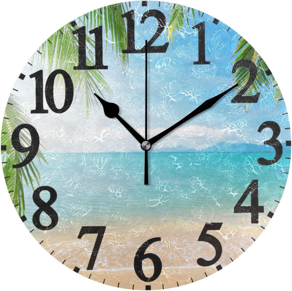 Ahomy Wolf Aurora Borealis Number Wall Clock 95 Inch Round Clock Silent Non Ticking Battery Operated Easy To Read For Home Office School Wall Clocks Home Urbytuscom