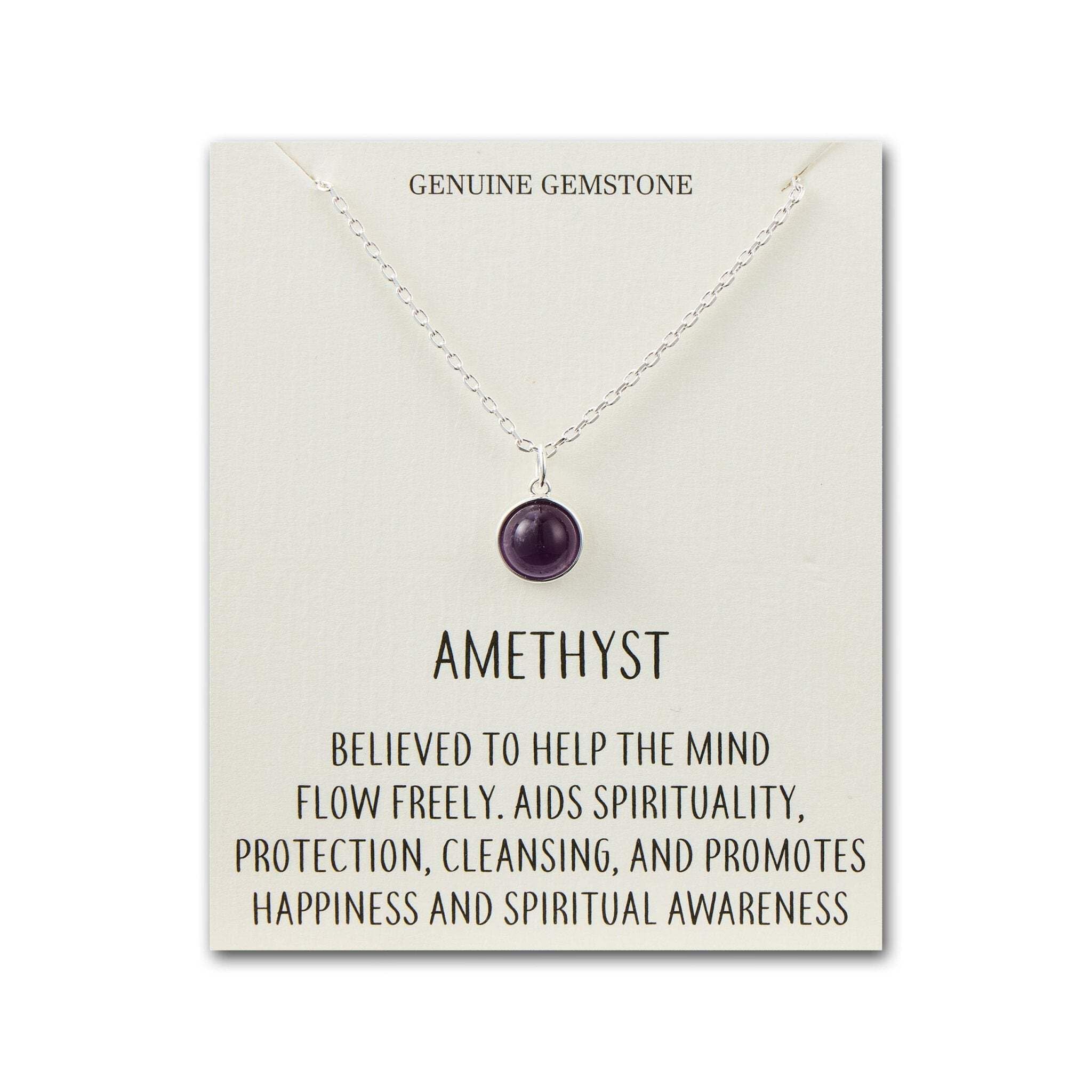 Philip Jones Amethyst Necklace with Quote Card