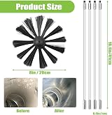 MaxEarn Chimney Cleaning Brush Kit 18 Nylon Rods 8 Inch Brush Heads view 2