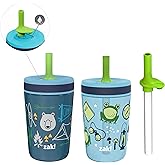 Zak Designs Campout and Camping Kelso Tumbler Set, Leak-Proof Screw-On Lid with Straw, Bundle for Kids Includes Plastic and Stainless Steel Cups with Bonus Sipper, 3pc Set, Non-BPA