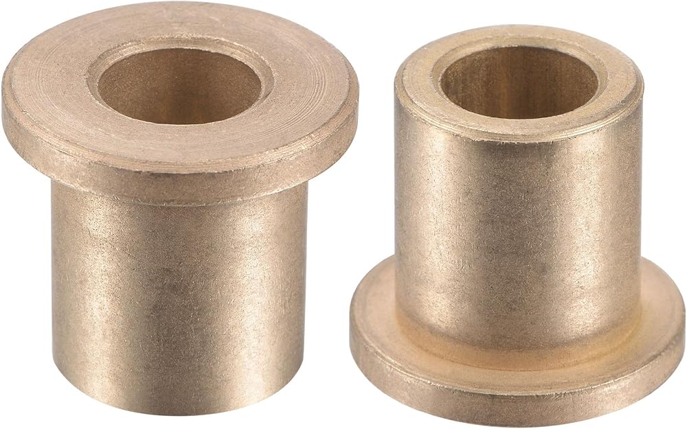 sourcing map Flange Sleeve Bearings 10mm Bore 16mm OD 20mm L Sintered Bronze