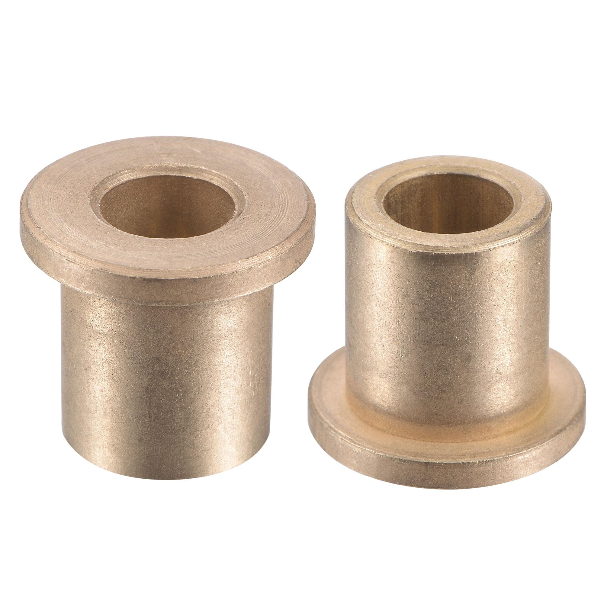 sourcing map Flange Sleeve Bearings 10mm Bore 16mm OD 20mm Length 22mm Flange Dia 3mm Flange Thickness Sintered Bronze Self-Lubricating Bushing 2pcs