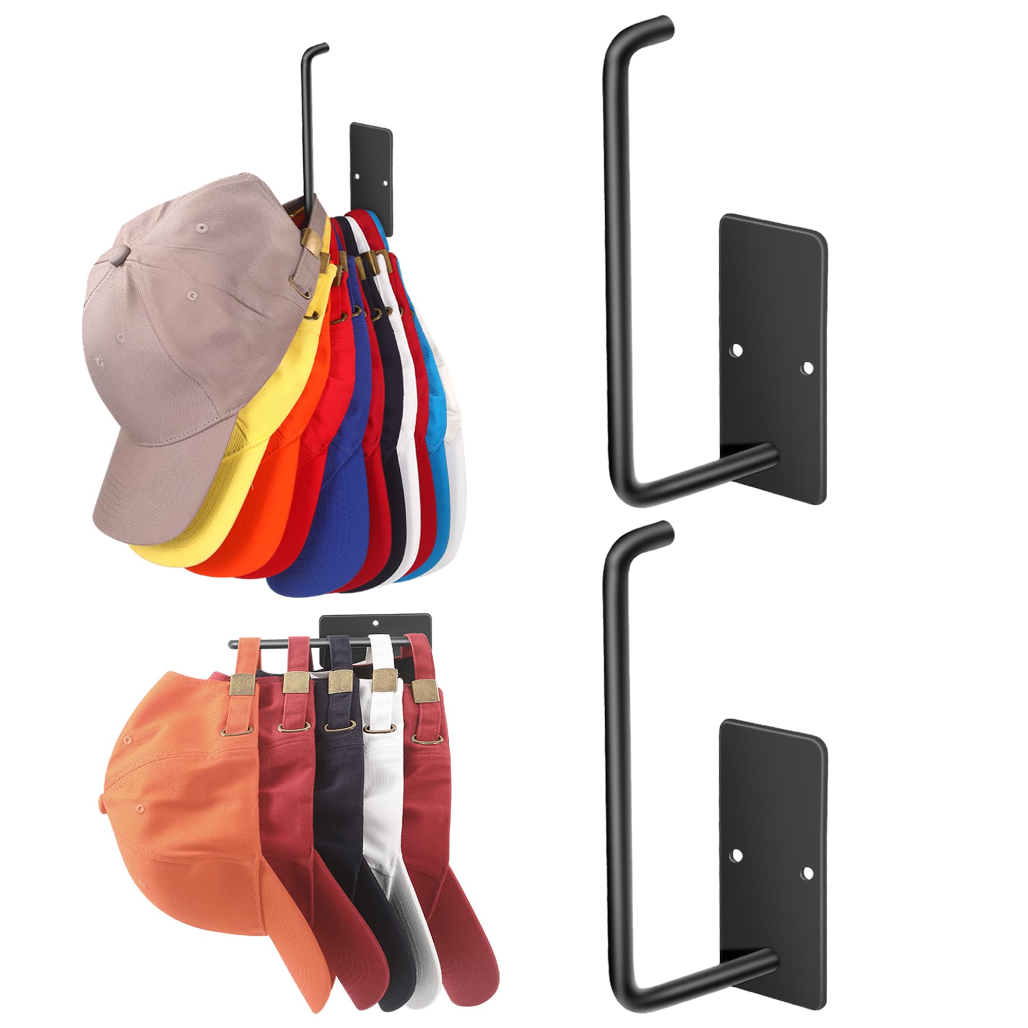 Photo 1 of Letohoumia Hat Racks for Baseball Caps 2 Pack, Stainless Steel Adhesive Hat Hanger Hooks Holder for Wall, Multi-Purpose Strong Hook Organizer Can Hold More Than 20 Hats for Door/Closet