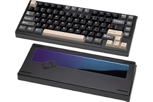 KEEBMONKEY WOBKEY Rainy 75 CNC Aluminum HMX/JWK/Cocoa Switches Triple-Mode Connectivity Mechanical Keyboard with Superior Acoustics, RGB/PP/Gradient Glass/3500mAh/Violet Switch (Standard - Black)