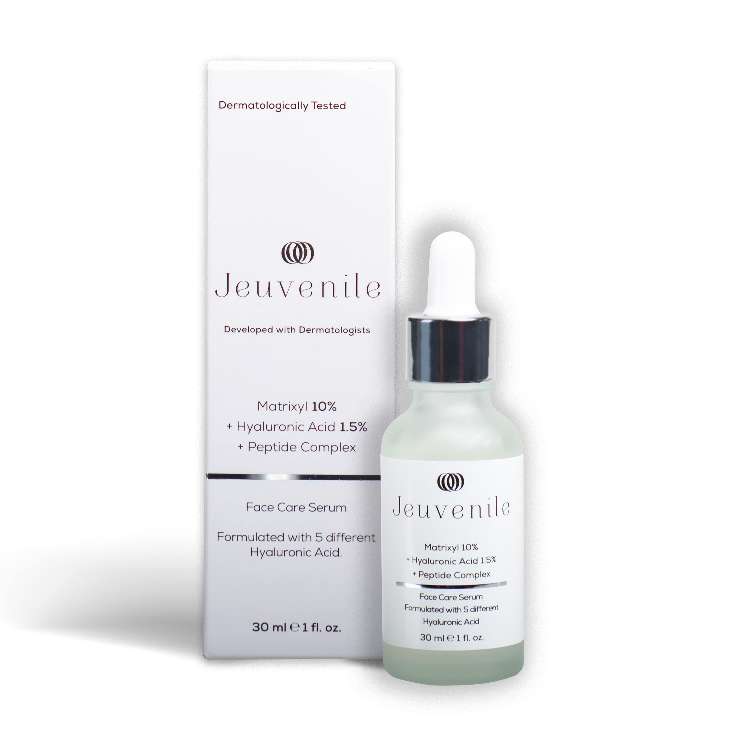Jeuvenile Matrixyl Face Care Serum, Anti-Aging, Wrinkle Reduction, Moisturizing, Smoother Skin, for All Skin Types, 50ml