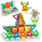 ZNZ Mini Magnetic Tiles 36PCS Travel Set with Case | Portable Magnetic Blocks Building Toys, Kid Puzzle Birthday Gift Toys for Boys and Girls Ages 3+
