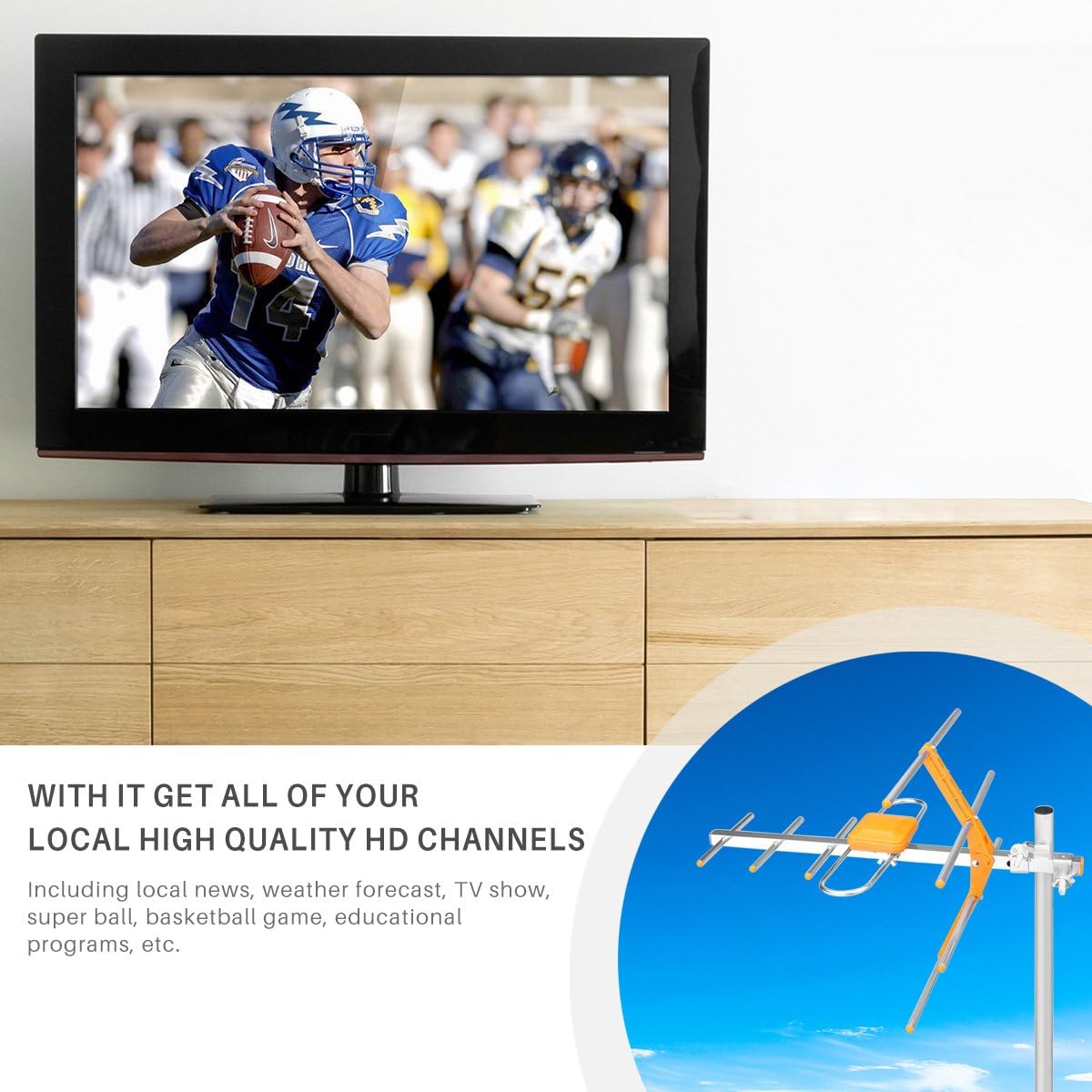 antena de tv de alta ganancia al aire libre