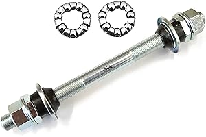 CYCLEZ Bicycle Front Hub Axle 3/8" x 140mm Plus 2 Premium 1/4" x 7 Hub Axle Bearings Bundle Kit for BMX, Mountain Bikes, Beach Cruiser and Tandem Bicycles, Made in Taiwan