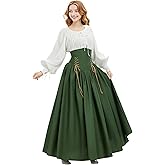 miccostumes Women's Long Maxi Skirt Victorian Outfit Medieval Renaissance Costume Edwardian High Waist Skirt