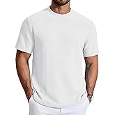 COOFANDY Men's T-Shirt Short Sleeve Crew Neck Textured Shirts Classic Knit Pullover Tees