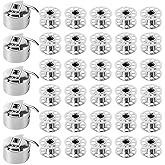 2025 Upgraded Maxin 30 Pcs Class 15 Metal Bobbins Compatible with Brother, Singer, Janome, Toyota, and Others Sewing Machines