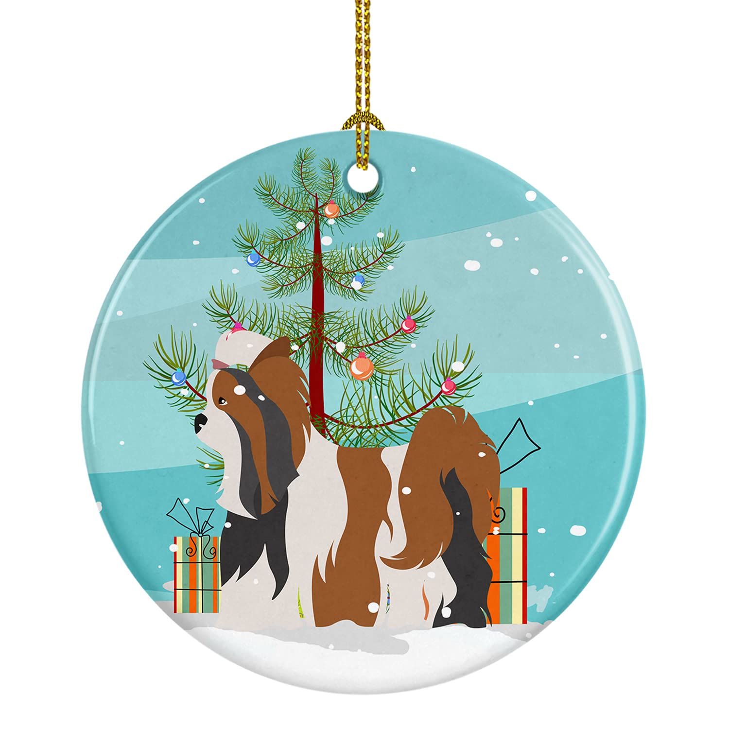 Caroline's Treasures Biewer Terrier Christmas Ceramic Ornament