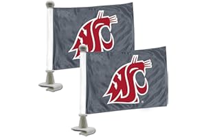 FANMATS 61936 Washington State Cougars Ambassador Car Flags - 2 Pack Mini Auto Flags, 4in X 6in, Perfect for Hood or Trunk