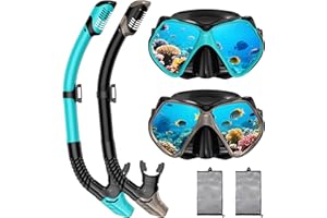 JWINTEE 2 Pack Snorkeling Gear for Adults, Dry Snorkel, Mask Set Adult, Diving Scuba Mask, Scuba Gear, Swimming Goggles with Nose Cover, Swim Freediving Tempered Glass Panoramic View Travel Packages