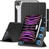 ESR for iPad Pro 12.9 Case, iPad 12.9 Pro Folio Case (2022/2021, 6th/5th Generation) with Pencil Holder, Detachable Magnetic Cover, Vertical Stand, Rebound 360 Series, Black