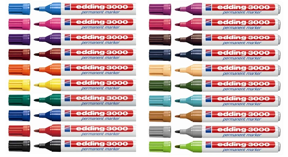 Edding 3000 Permanent Marker, 20er-Pack, Alle Farben, 1