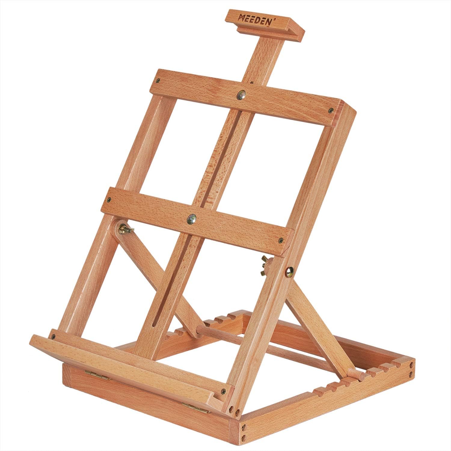 MEEDEN Heavy-Duty H-Frame Tabletop Easel- Adjustable Wooden Studio Desktop Easel for Painting