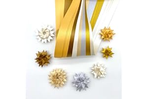 FROEBEL MINT 1/2" Assorted Tinsel Paper Strips for German, Froebel, Moravian Stars & Weaving (112 Strips)