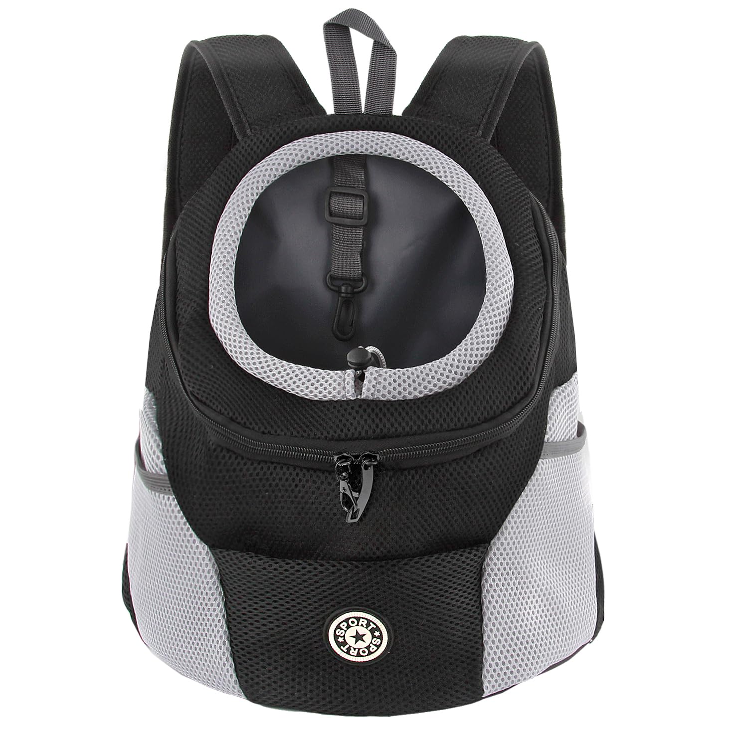 M MUNCASO Dog Carrier Backpack Small Pet Travel Bag Puppy Pet Front Pack with Breathable Head-Out Design and Waterproof Bottom Airline Approved for Outdoor Hiking Travel (L,Black)