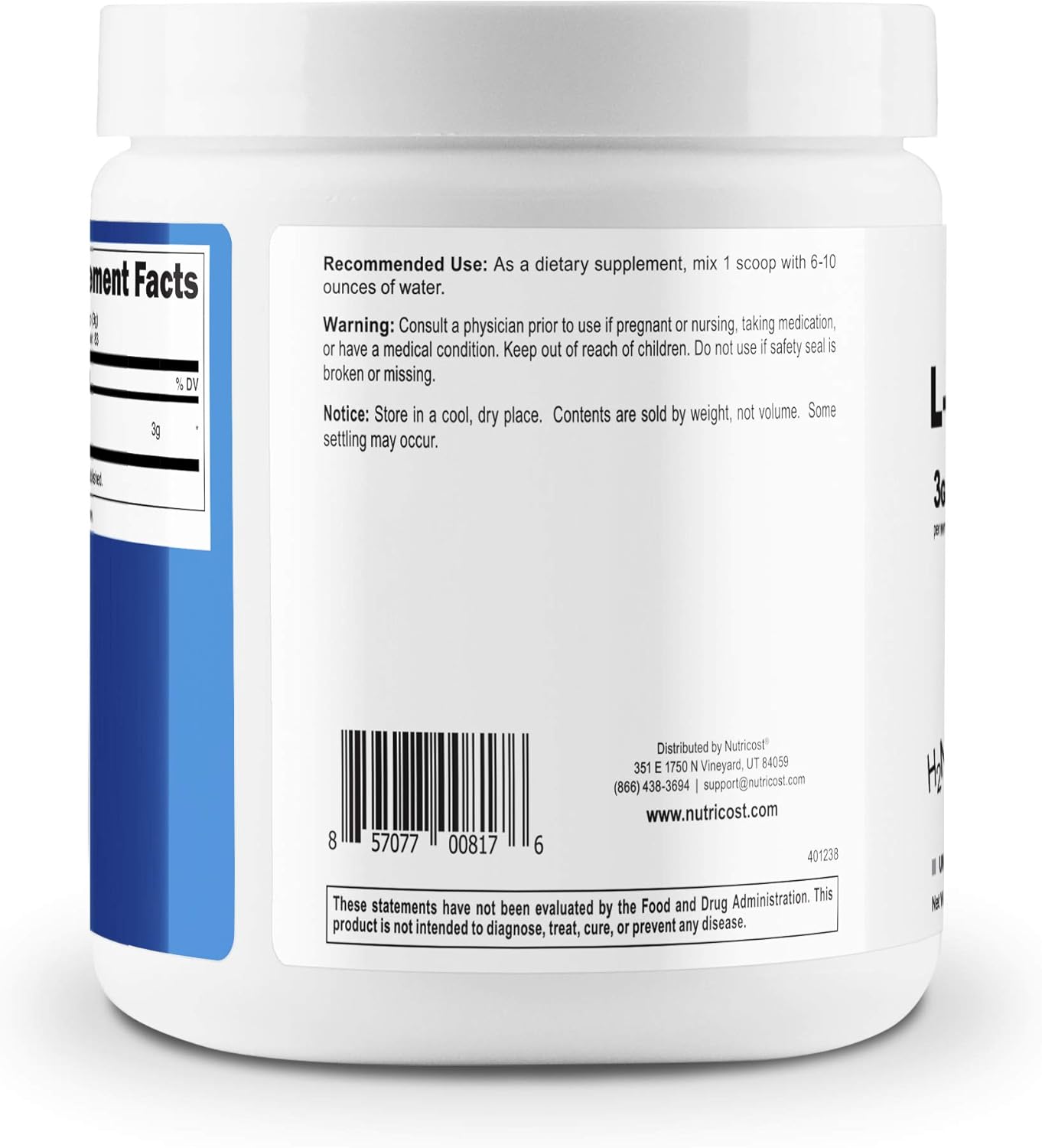 Nutricost Pure L-Citrulline (Base) Powder 250 Grams: Health & Personal Care
