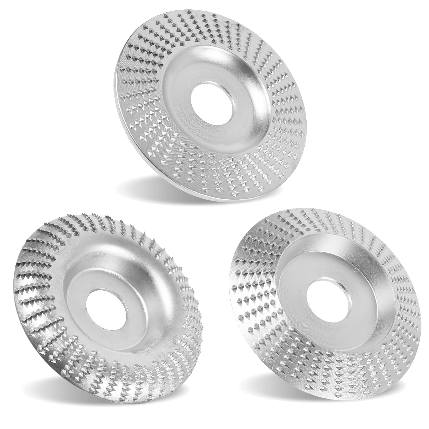 Wood Carving 3pcs Disc Angle Grinder Wood Carving Disc 125mm Wood Grinding Wheel with 22mm Arbor, Angle Grinder Wood Sanding Carving Shaping Polishing disc for Angle Grinders