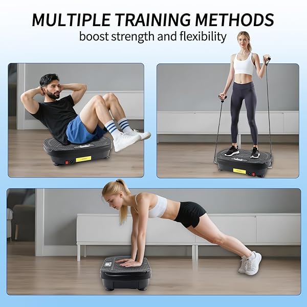HOMESY VIBRATION PLATE EXERCISE MACHINE, VIBRATING PLATE FOR LYMPHATIC DRAINAGE, FULL BODY SHAKE PLATFORM BOARD FOR HOME FITNESS AND FAT BURNING, SPORT GYM EQUIPMENT FOR WOMEN MEN, BLACK