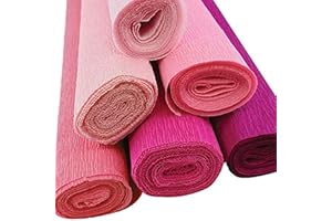 Premium Italian Crepe Paper Rolls - 8ft Length/20in Width (Shades of Pink)