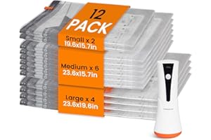 Vacuum Seal Bags for Clothing Travel with Rechargeable Cordless Pump, 12 Pack Compression Space Saver Bags for Packing, Lugga