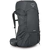 Osprey Rook 65L Men's Backpacking Backpack, Gray OS | hiking pack, camping gear, overnight trail pack, Gray color, OS size