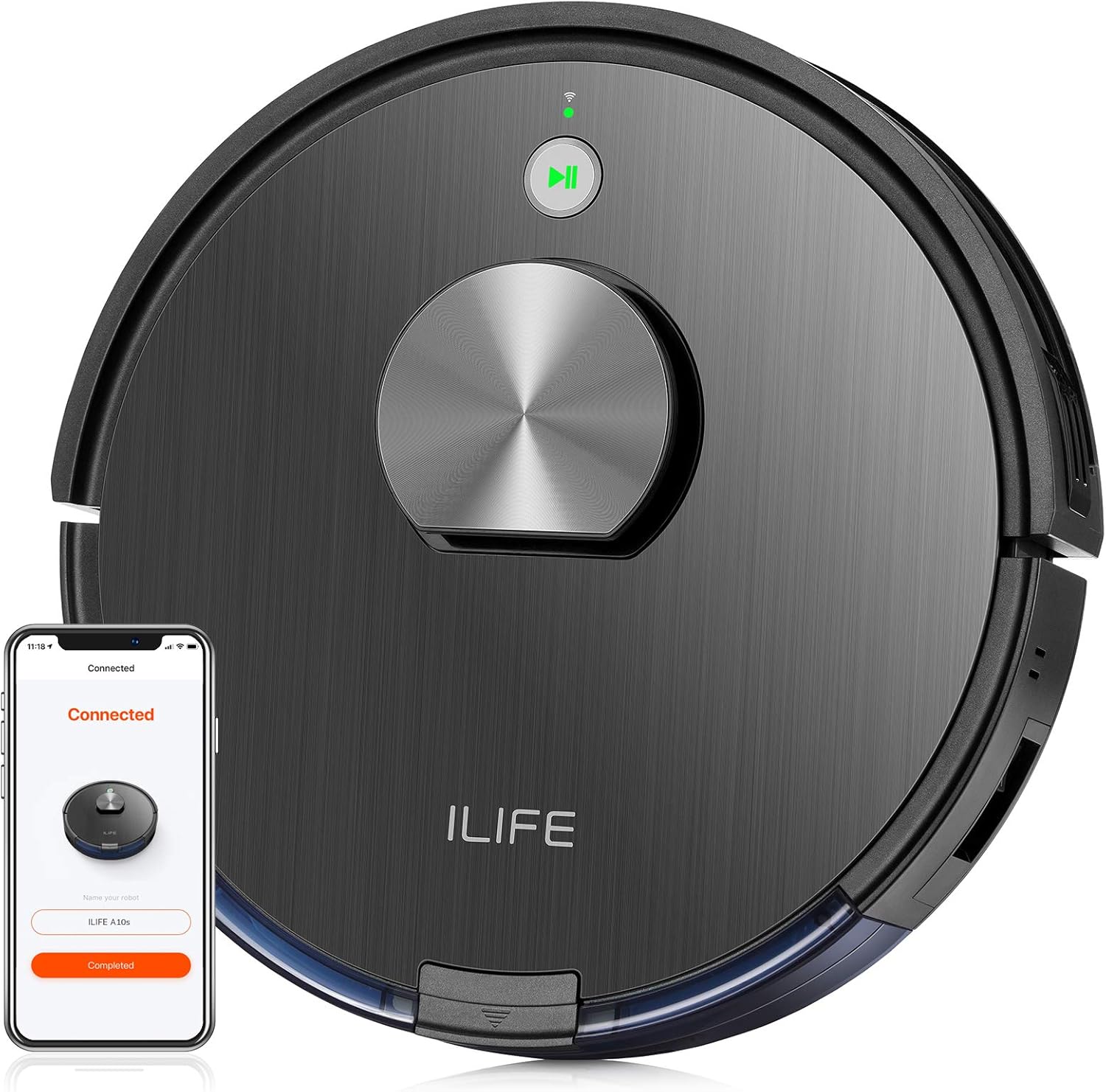 ILIFE A10 Lidar Robot Vacuum,Smart Laser Navigation and Mapping,2000Pa Strong Suction,Wi-Fi Connected,Multiple-Floor Mapping,2-in-1 Roller Brush, for Hard Floors to Medium-Pile Carpets.