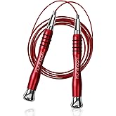 High Speed Jump Rope - Self-Locking No-Screw Design, Weighted Jump Rope, 360° Fast Rotation, Silicone Textured Design, Non-Slip, Includes 2 Speed Ropes Cables for Optimal Fitness Training & More - CrossFit Jump Rope.