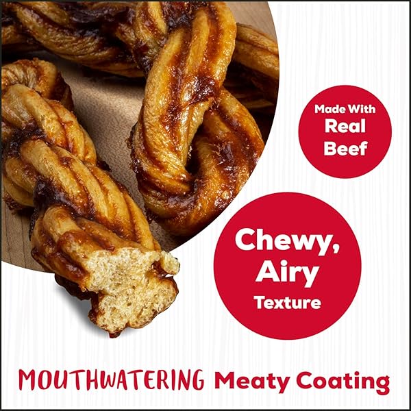 COUNTRY KITCHEN RAWHIDE FREE TWISTS DOG CHEWS, MADE WITH REAL BEEF, 3 COUNT