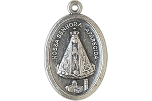 bomap Lot of 6 Religious Medals from Italy - Silver tone + Oval ring,Miracolous,sacred heart,St. Bernadette, Infant of Prague,St. Michael Archangel, St. Francis (wolf