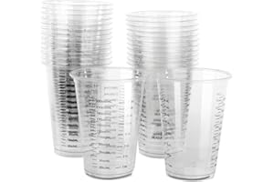 JIAYUYUARPY 60 Pack 8 Oz Disposable Graduated Clear Cups. Resin Mixing Cups for Epoxy Resin, Plastic Measuring Cups,Liquid Me
