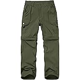 Kids' Cargo Pants, Boys Convertible Hiking Pants, Boy Zip Off Outdoor Casual Pants Quick Dry Climbing Trousers for Youth