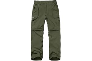 YEVTZL Kids' Cargo Pants, Boys Convertible Hiking Pants, Boy Zip Off Outdoor Casual Pants Quick Dry Climbing Trousers for Youth
