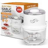 TTFTTF Electric Garlic Chopper, 350ML Glass Bowl Mini Food Processor