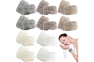 TS-MAYKA 20 Pcs Wrist Bands for Washing Face, Elastic Absorbent Face Washing Wristbands, Women's Wrist Towels Spa Wristbands for Stop Water from Flowing Down Your Arm (Style 2)
