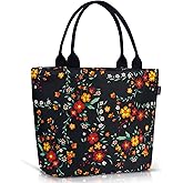 Gloppie Lunch Bag Women Insulated Lunch Box Leakproof Lunch Tote Bag for Work Cute Cooler Bags Stylish Flower
