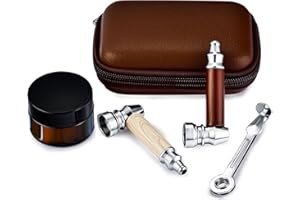 GENERIC Tobacco Pipe Set,2pcs Realistic Wood Grain Tobacco Pipes with Cleaner Tamper Tool and Storage Jar